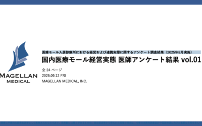 医療モール入居診療所の経営実態を明らかにする試みの第１弾として、医師アンケート結果を公開（2025年8月調査）― マゼランメディカル×京都府立大学伊藤研究室（医療経済学）による共同調査 ―